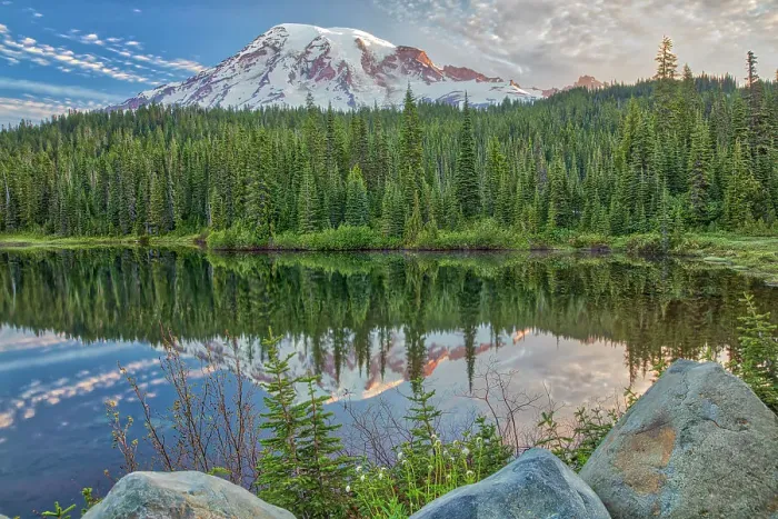 Framed Print : Reflection Lake at Mt. Rainier National Park Framed Print : Reflection Lake at Mt. Rainier National Park