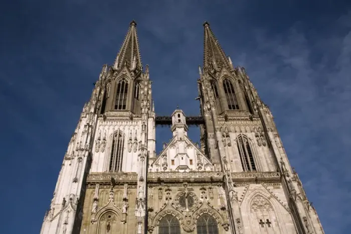 Framed Print : REGENSBURG18372-2012-BARTRUFF. CR2 - Towers of St. Peters Cathedral in Old Town Regensburg Framed Print : REGENSBURG18372-2012-BARTRUFF. CR2 - Towers of St. Peters Cathedral in Old Town Regensburg