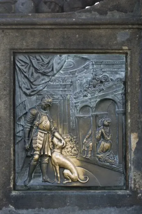 Framed Print : Relief of St John Nepomuk on base of statue, Charles Bridge, Prague, Capital city of Czech Framed Print : Relief of St John Nepomuk on base of statue, Charles Bridge, Prague, Capital city of Czech