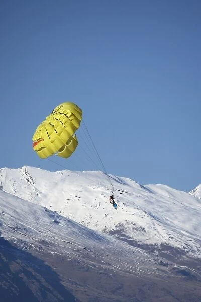 The Remarkables, and Paraglider, Queenstown, South Island, New Zealand