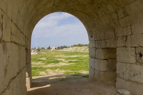 Remnants of the hippodrome in Tyre, Lebanon