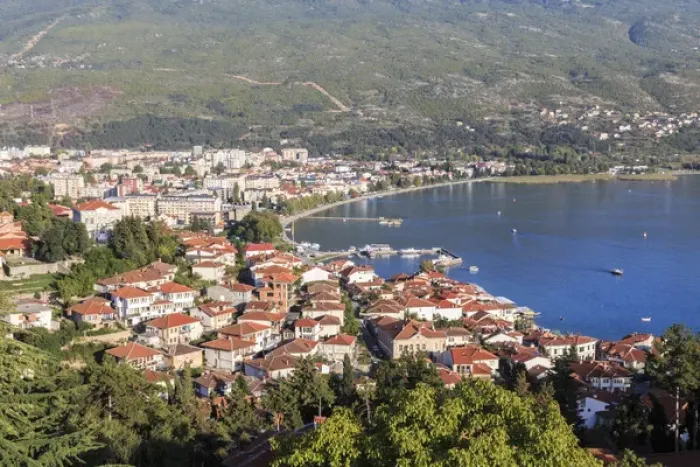 Framed Print : Republic of Macedonia, Ohrid and Lake Ohrid, Ohrid has 365 churches, one for each day of the year