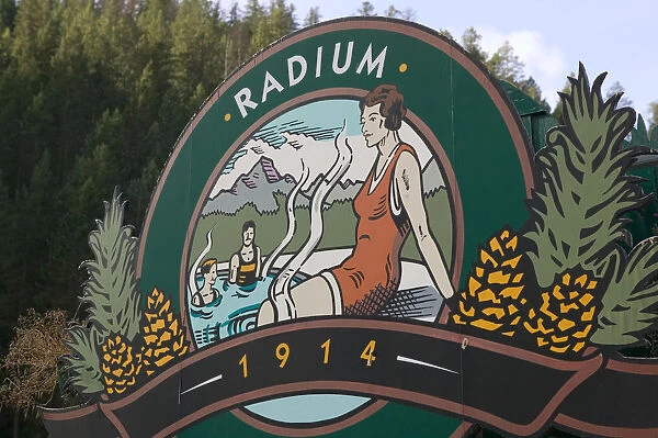 02. CANADA, British Columbia, The Rockies. Village of Radium Hot Springs: Resort Sign