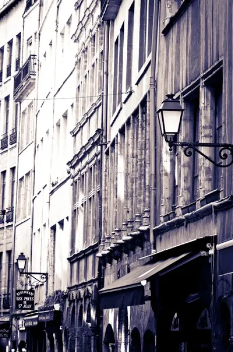 Framed Print : Restaurants and galleries in old town Vieux Lyon, France (UNESCO World Heritage Site) Framed Print : Restaurants and galleries in old town Vieux Lyon, France (UNESCO World Heritage Site)