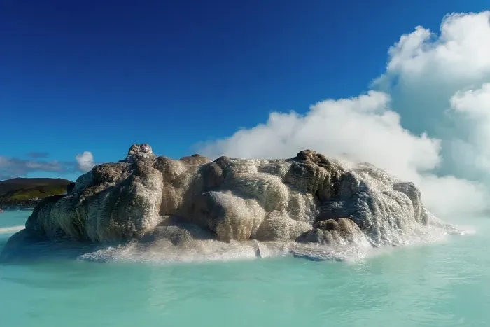 Framed Print : Reykjavik, Iceland. Geothermal view of basaltic salts at The Blue Lagoon in Reykjavik, Iceland