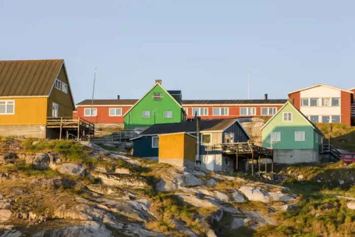 Framed Print : RF. Home buildings Ilulissat. Greenland Framed Print : RF. Home buildings Ilulissat. Greenland