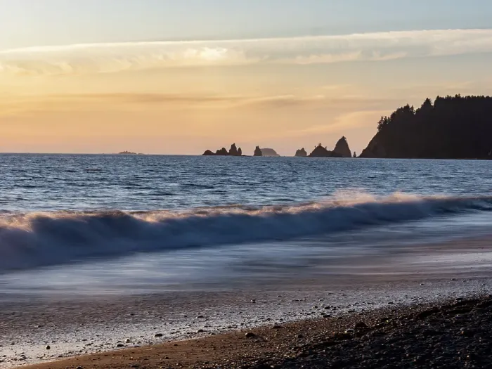 Framed Print : Rialto Beach, Olympic Peninsula, Washington State. Surf and sand at sunset Framed Print : Rialto Beach, Olympic Peninsula, Washington State. Surf and sand at sunset