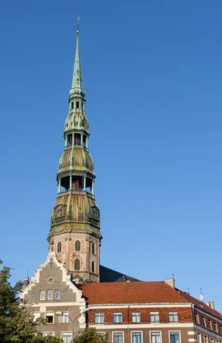 Framed Print : Riga, Latvia. St. Peters Lutheran Church in Townhall Square