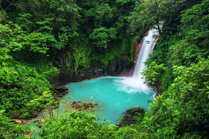 Framed Print : Rio Celeste Waterfall, Tenorio Volcano National Park, Guanacaste Province, Costa Rica