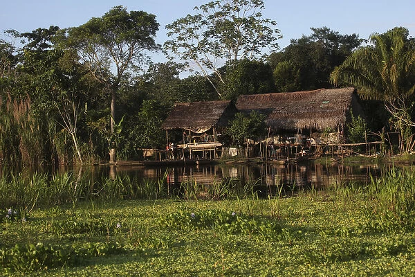 River scenes along the Amazon River in Peru