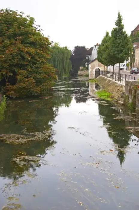 Framed Print : The river Serein flowing through the village Chablis in Bourgogne Framed Print : The river Serein flowing through the village Chablis in Bourgogne