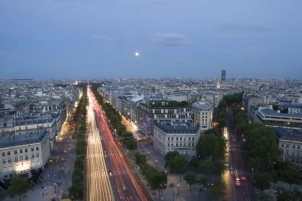 RM. Champs Elysee. Paris from the top of Arc de Triomphe. Paris. France