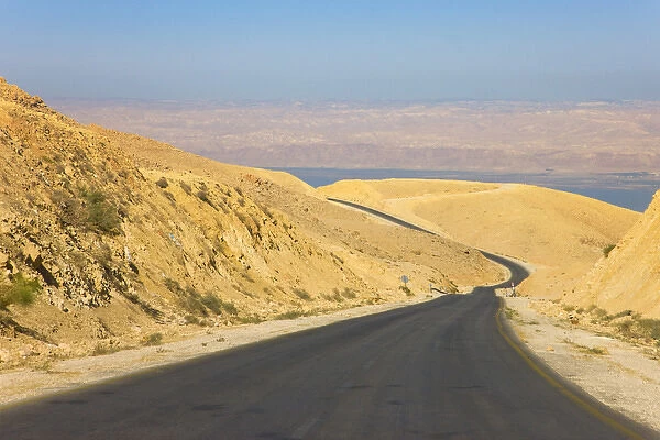 Road leading to the Dead Sea, Jordan