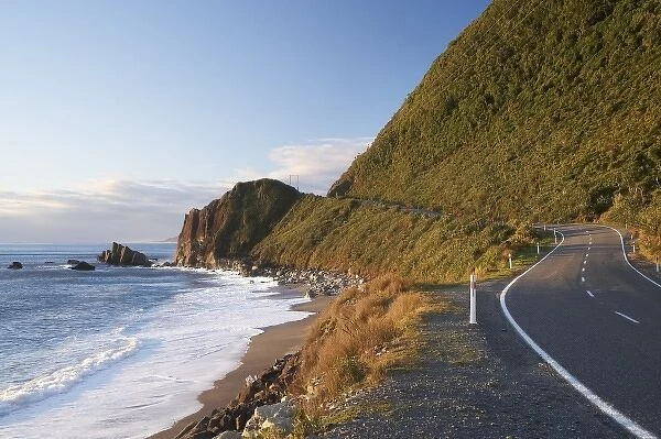 Road at Seventeen Mile Bluff, north of Greymouth, West Coast, South Island, New Zealand