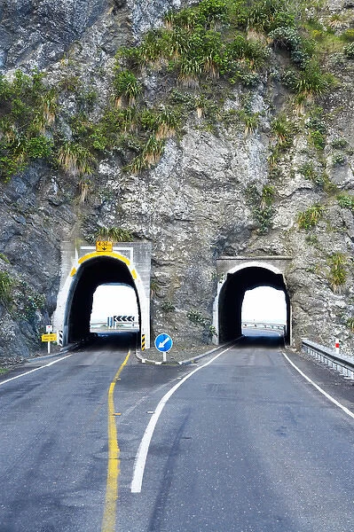 Road Tunnels, Kaikoura Coastal Road, Marlborough, South Island, New Zealand