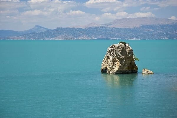 Rock emerging from Lake Egirdir, Isparta, Turkey