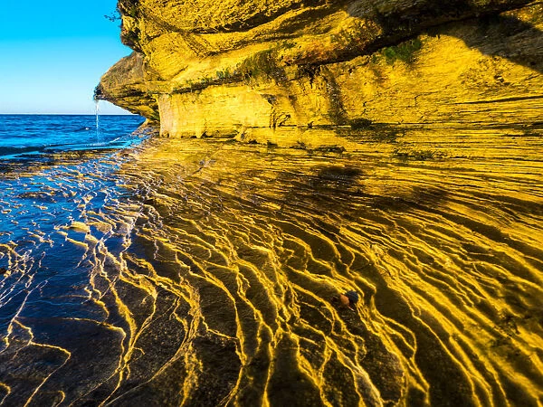Rock formations at Pictured Rocks National Lakeshore on Upper Peninsula, Michigan