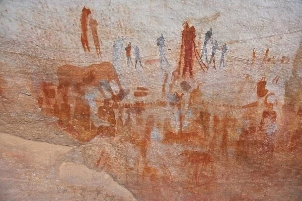 Rock paintings made by San Bushmen at Bushmans Kloof in Western Cape Province, South Africa
