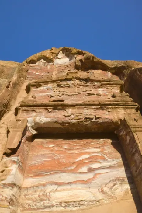 Framed Print : Rock texture of cave wall, Petra, Jordan