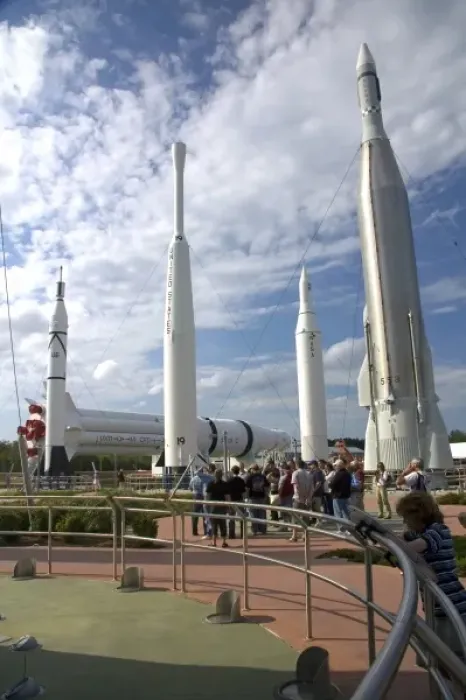 Framed Print : Rocket Garden at the Kennedy Space Center Visitor Complex in Cape Canaveral, Florida