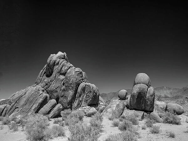 Rockpiles of the Alabama Hills served as a setting for hundreds of cowboy movies from the 1930's to the 1950's