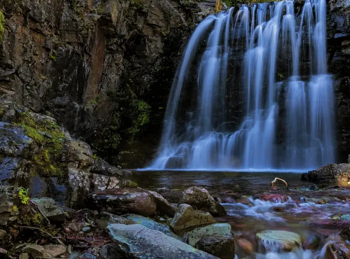 Framed Print : Rockwell Falls in Glacier National Park, Montana, USA Framed Print : Rockwell Falls in Glacier National Park, Montana, USA