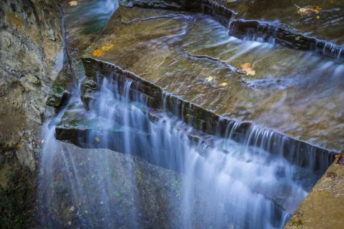 Framed Print : Rocky Ledges with Waterfall in Clifty Creek Park, Indiana Framed Print : Rocky Ledges with Waterfall in Clifty Creek Park, Indiana