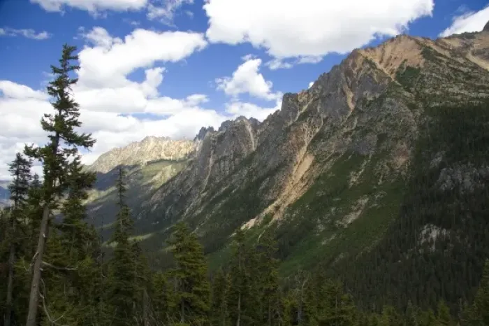 Framed Print : Rocky mountain peaks are part of the North Cascade Range in Washington