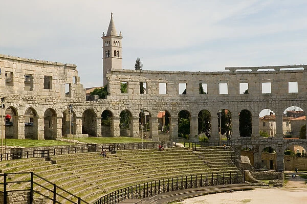 roman amphitheater, pula, istria, croatia, eastern europe. balkan, europe