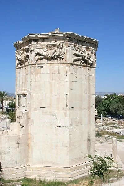 Roman Art. Tower of the Winds (Horologion). Octagonal Pentelic marble clock tower