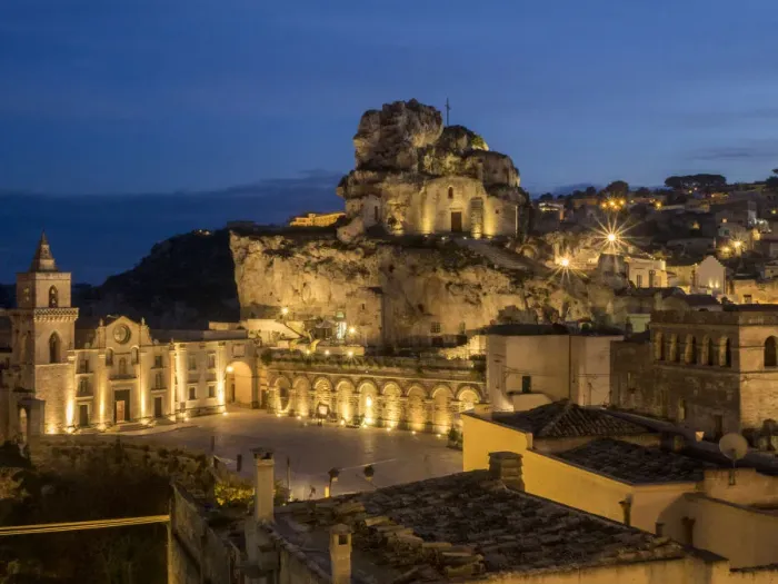 Framed Print : The Roman Catholic church of Santa Maria de Idris, cut into the rock in Matera at night Framed Print : The Roman Catholic church of Santa Maria de Idris, cut into the rock in Matera at night