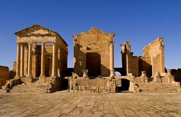 Roman ruins of Sufetula in town of Sbeitla in Tunisia in Northern Africa