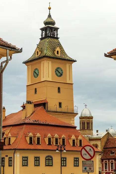 Framed Print : Romania Brasov. Steepled buildings, 16th-17th century architecture arcaded, terra cotta roofed houses and narrow streets Framed Print : Romania Brasov. Steepled buildings, 16th-17th century architecture arcaded, terra cotta roofed houses and narrow streets