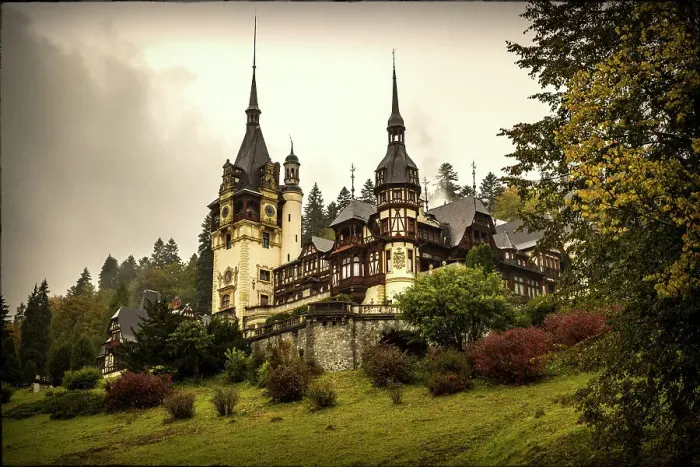 Framed Print : Romania, Carpathian Mountains, Prahova County, Sinaia. Peles Castle, Castelul Peles. Neo-Renaissance castle between Transylvania and Wallachia Framed Print : Romania, Carpathian Mountains, Prahova County, Sinaia. Peles Castle, Castelul Peles. Neo-Renaissance castle between Transylvania and Wallachia