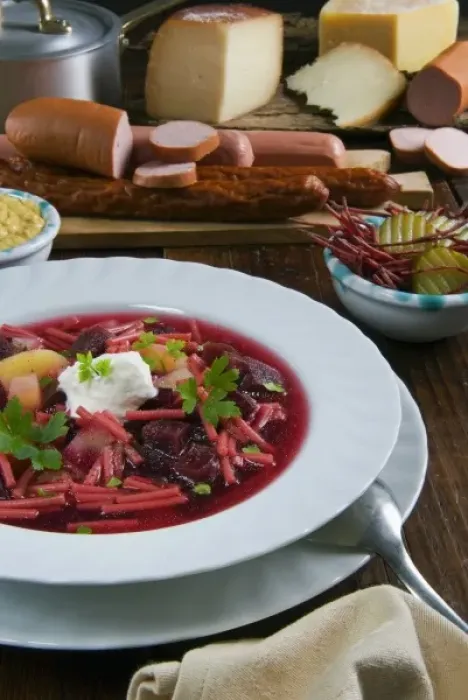 Framed Print : Romania, food, borsch soup, traditional Framed Print : Romania, food, borsch soup, traditional