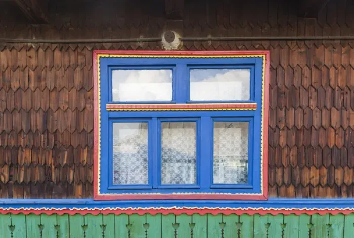 Framed Print : Romania, Maramures Region, Sapanta, detail of traditional house Framed Print : Romania, Maramures Region, Sapanta, detail of traditional house