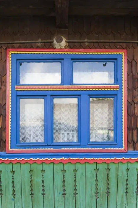 Framed Print : Romania, Maramures Region, Sapanta, detail of traditional house