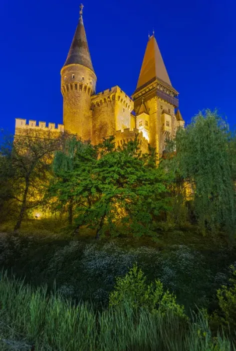 Framed Print : Romania, Transylvania, Hunedoara, Corvin Castle, dusk Framed Print : Romania, Transylvania, Hunedoara, Corvin Castle, dusk