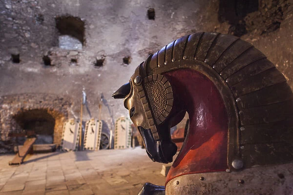 Romania, Transylvania, Hunedoara, Corvin Castle, armor display