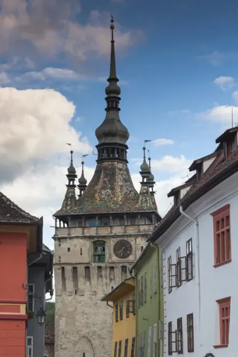 Framed Print : Romania, Transylvania, Sighisoara, clock tower, built in 1280