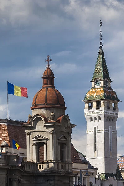 Romania, Transylvania, Targu Mures, Greco-Catholic Cathedral and County Council Building