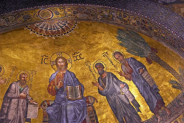 Rome, Italy, Basilica di San Paolo Fuori le Mura, Detail of Apse Mosaic at the alter
