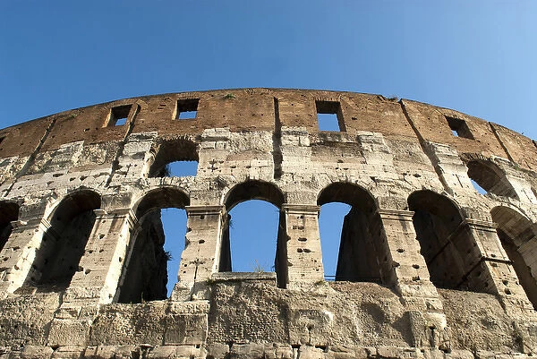 Rome, Italy. A detail of the Flavian Amphitheater in Rome, commonly called the Colosseum
