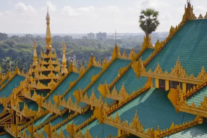 Framed Print : Roof tops of Shwedagon Pagoda, Yangon, Myanmar Framed Print : Roof tops of Shwedagon Pagoda, Yangon, Myanmar