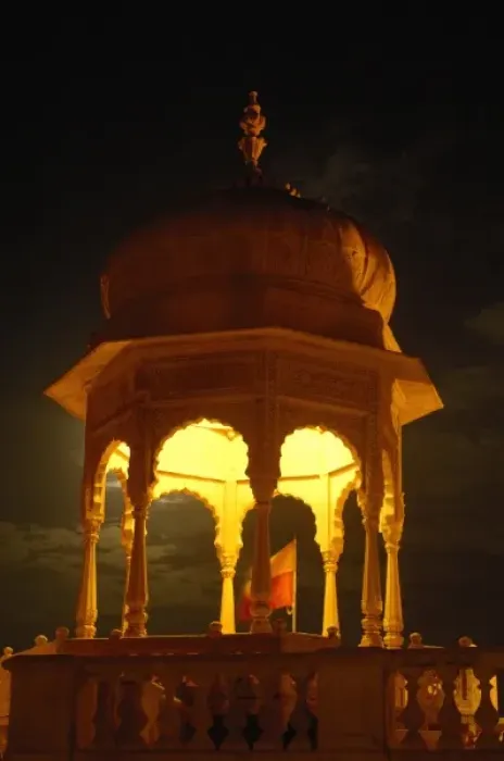 Framed Print : Roof towers of Jawahar Niwas Palace (now a hotel) Jaisalmer. Rajasthan, INDIA