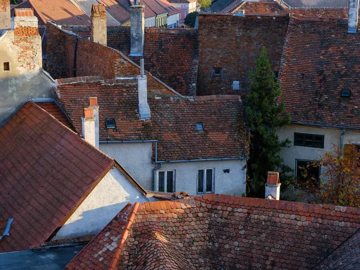Framed Print : The roofs of the old town. The medieval town Koszeg in Western Transdanubia close to the Austrian border. Eastern Europe, Hungary Framed Print : The roofs of the old town. The medieval town Koszeg in Western Transdanubia close to the Austrian border. Eastern Europe, Hungary