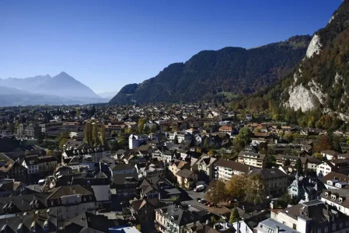 Framed Print : Rooftop view of Interlaken, Switzerland Framed Print : Rooftop view of Interlaken, Switzerland
