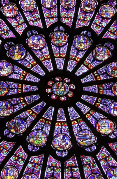 Framed Print : A rose window in Notre Dame cathedral, Paris, France Framed Print : A rose window in Notre Dame cathedral, Paris, France