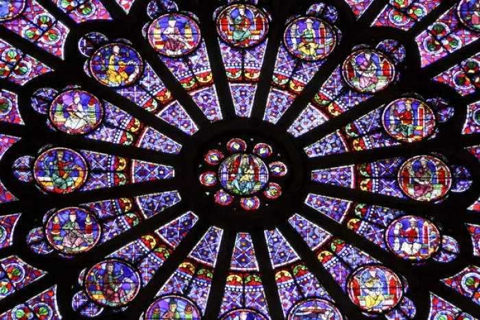 Framed Print : A rose window in Notre Dame cathedral, Paris, France Framed Print : A rose window in Notre Dame cathedral, Paris, France