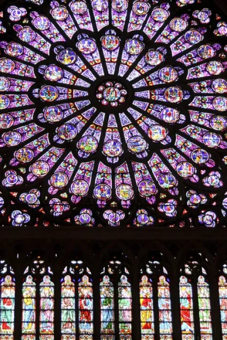 Framed Print : A rose window in Notre Dame cathedral, Paris, France Framed Print : A rose window in Notre Dame cathedral, Paris, France
